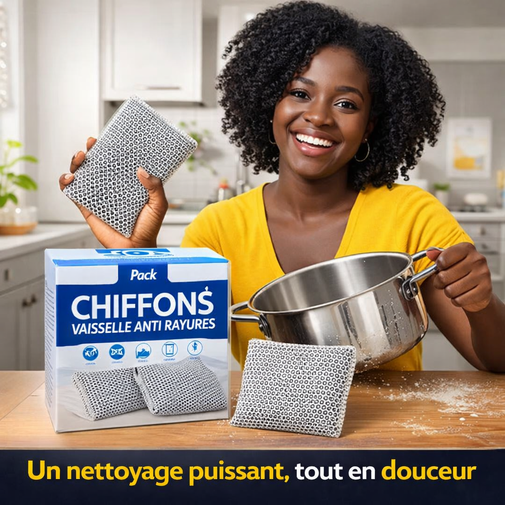 🧽 Pack 10 Chiffons Vaisselle Anti Rayures ( GRILLAGE )