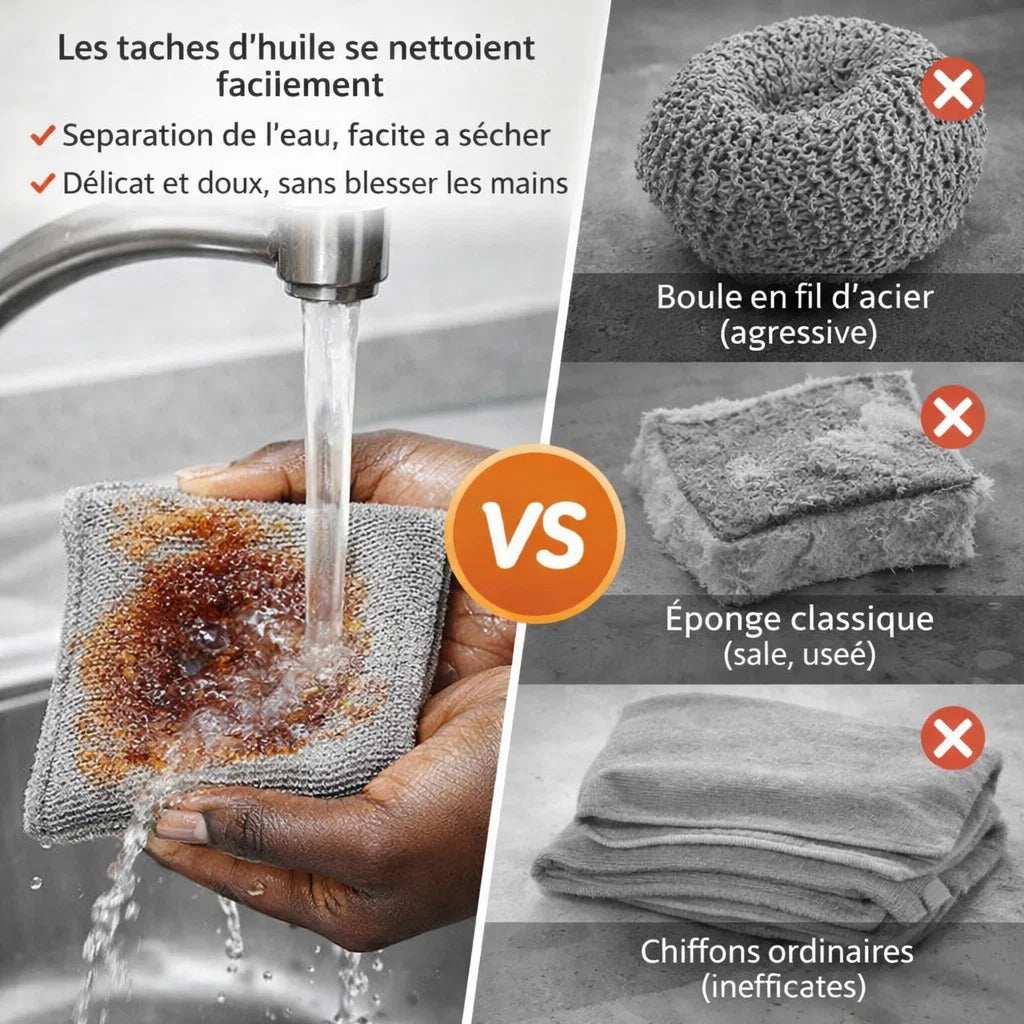 🧽 Pack 10 Chiffons Vaisselle Anti Rayures ( GRILLAGE )