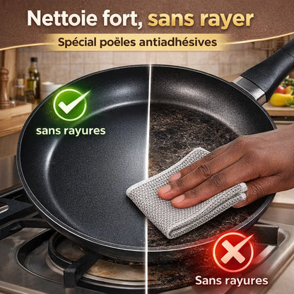 🧽 Pack 10 Chiffons Vaisselle Anti Rayures ( GRILLAGE )